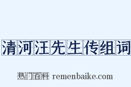 清河汪先生传组词是什么意思的图片